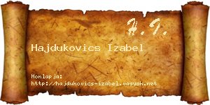 Hajdukovics Izabel névjegykártya